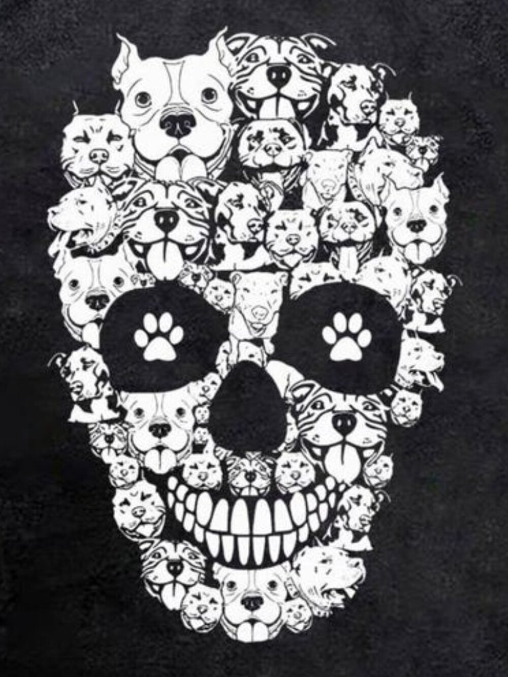 Pitbull Skull T-Shirt, Funny Halloween Dog Lover Gift - Picture 2 of 4